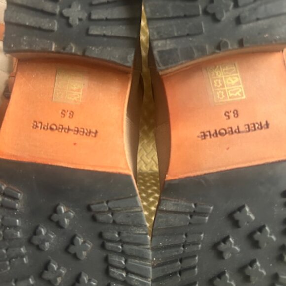 Free People Tristie Buckle Moto Tan Suede Leather Straps Knee High Boots - Picture 9 of 16